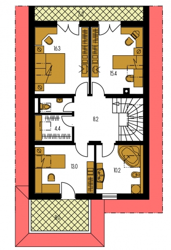 Plan de sol du premier étage - KLASSIK 113